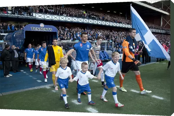 Rangers Football Club: Lee McCulloch and Mascots Kick-Off 2-0 Victory at Ibrox Stadium