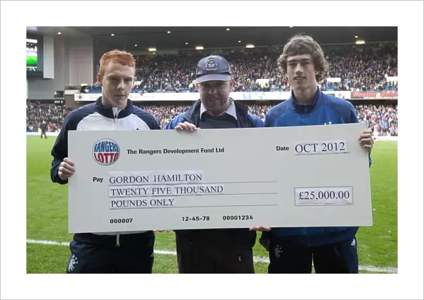 Rangers Football Club: £25, 000 Rising Stars Cheque Presentation at Ibrox Stadium during Rangers 2-0 Lead in Scottish Third Division