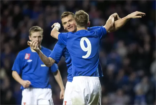 Rangers Double Strike: Lee McCulloch and Dean Shiels Celebrate in Glory after Dominant 7-0 Scottish Cup Win over Alloa at Ibrox Stadium