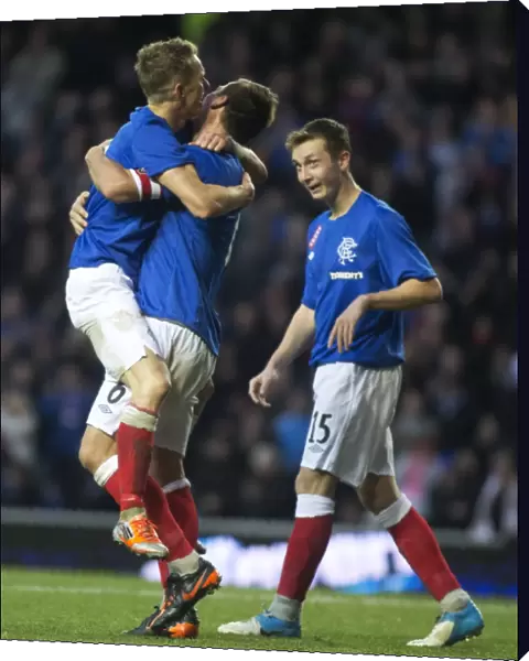 Rangers Double Strike: Lee McCulloch and Dean Shiels Dominant 7-0 Scottish Cup Victory Celebration at Ibrox Stadium