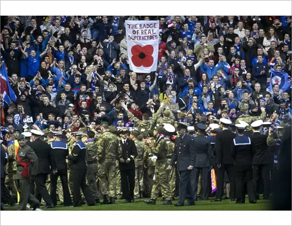 Rangers Football Club: Unified Tribute - Ibrox Stadium: 400 Military Personnel and Rangers Fans Honoring Together on Remembrance Day (Rangers 2-0 Peterhead)