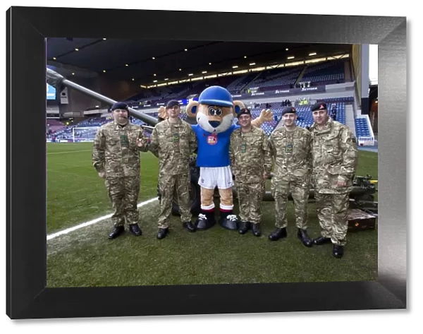 Rangers Football Club: Saluting Troops with Broxi Bear - 2-0 Victory over Peterhead at Ibrox Stadium