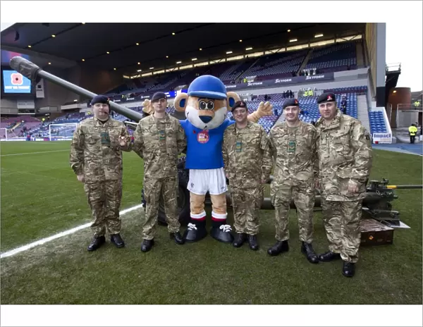 Rangers Football Club: Saluting Troops with Broxi Bear - 2-0 Victory over Peterhead at Ibrox Stadium
