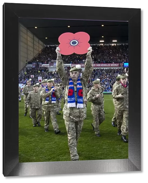 400 Military Personnel Honor Rangers Football Club During Remembrance Day Salute (Rangers 2-0 Peterhead)
