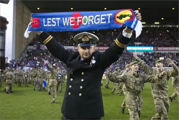 400 Military Personnel Honored at Ibrox Stadium: A Powerful Tribute during Rangers Football Club's Remembrance Day Match (Rangers 2-0 Peterhead)