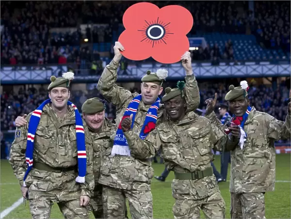 400 Military Personnel Honor Remembrance Day during Rangers Football Club's Third Division Match vs. Peterhead (2-0)