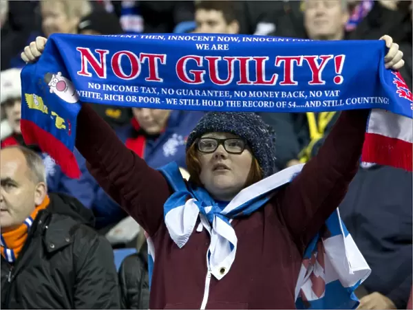Triumphant Rangers Fan Celebrates Rangers 2-0 Stirling Albion Victory at Ibrox
