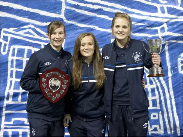 Triumphant Half-Time: Rangers Ladies and Girls Rejoice in 3-0 Lead at Ibrox Stadium