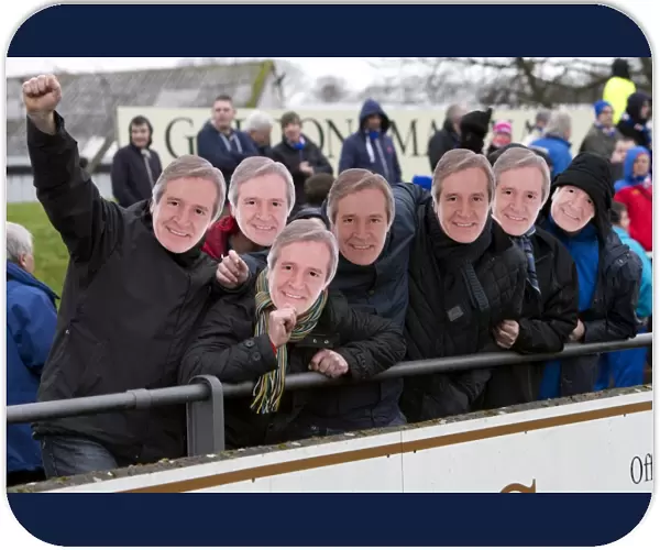 Rangers Fans Triumphant Day at Borough Briggs: A Memorable 6-2 Victory over Elgin City with Coronation Street Masks!