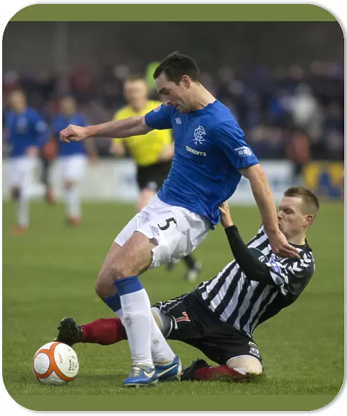 Rangers Lee Wallace Tackled by Elgin City's Craig Gunn in Intense Scottish Third Division Clash
