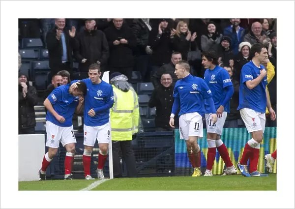 Rangers Fraser Aird Emotional Moment: Celebrating the Winning Goal in Scottish Third Division vs Queens Park at Hampden Park
