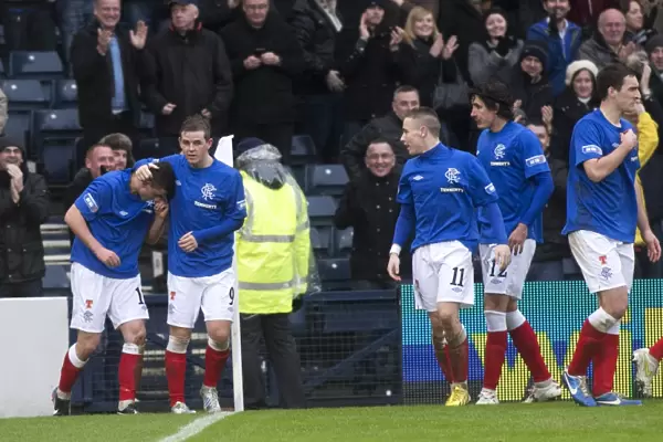 Rangers Fraser Aird Emotional Moment: Celebrating the Winning Goal in Scottish Third Division vs Queens Park at Hampden Park