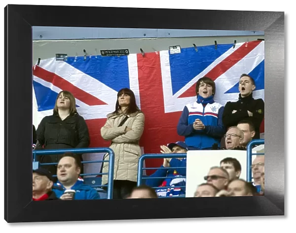 Rangers Football Club: Triumphant Union Jack Waving Fans Celebrate 3-1 Victory Over East Stirlingshire at Ibrox Stadium