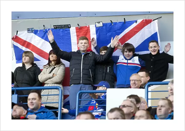 Rangers Triumph: Union Jack Waving Fans Celebrate Euphoric 3-1 Victory Over East Stirlingshire at Ibrox Stadium