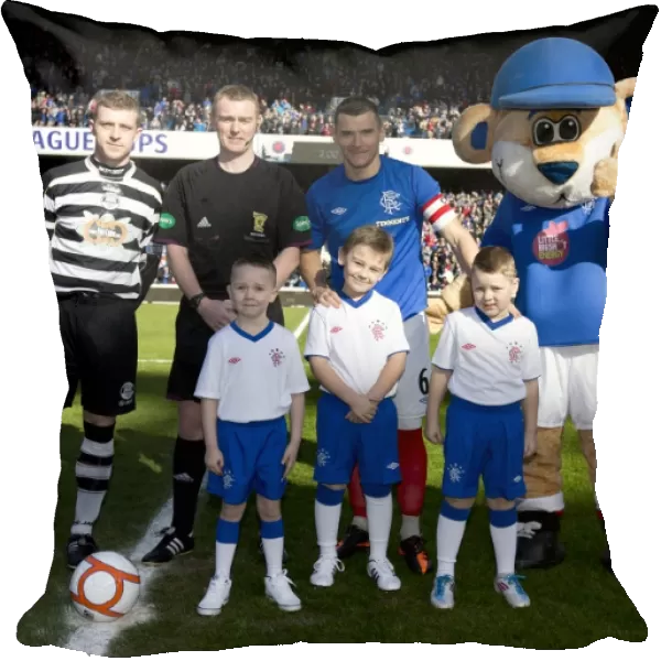 Rangers Football Club: Lee McCulloch Celebrates Promotion with Mascots after 3-1 Win over East Stirlingshire in Scottish Third Division at Ibrox Stadium