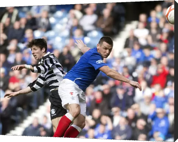 Rangers Lee McCulloch Claims a Header in a 3-1 Scottish Third Division Victory over East Stirlingshire at Ibrox Stadium