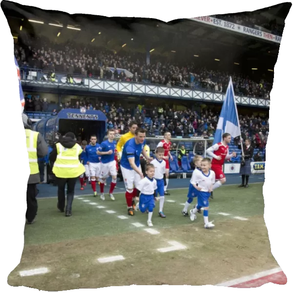 Rangers Football Club vs Stirling Albion: Lee McCulloch and the Rangers Mascots Kick-Off at Ibrox Stadium (0-0)