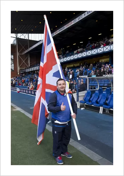 Rangers Football Club: Flag Bearers Celebrate Victory in Ibrox Stadium - Rangers 2-0 Linfield