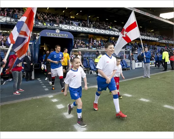 Rangers Mascots Celebrate 2-0 Victory Over Linfield at Ibrox Stadium
