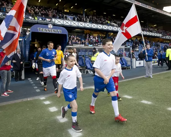 Rangers Mascots Celebrate 2-0 Victory Over Linfield at Ibrox Stadium