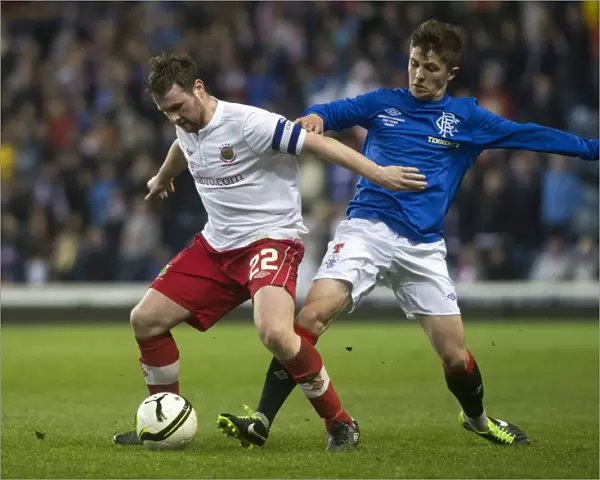 Rangers vs Linfield: Clash Between Charlie Telfer and Jamie Mulgrew at Ibrox Stadium - Rangers Lead 2-0