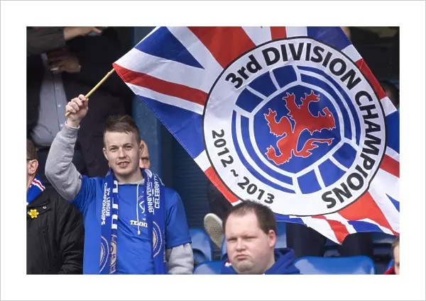 Rangers Football Club: Triumphant 2-0 Victory over Clyde - Fans Hoist the Title-Winning Flag at Ibrox Stadium