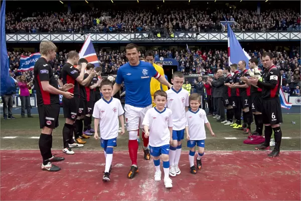 Rangers Football Club: Lee McCulloch and Mascots Kick-Off 2-0 Victory over Clyde at Ibrox Stadium