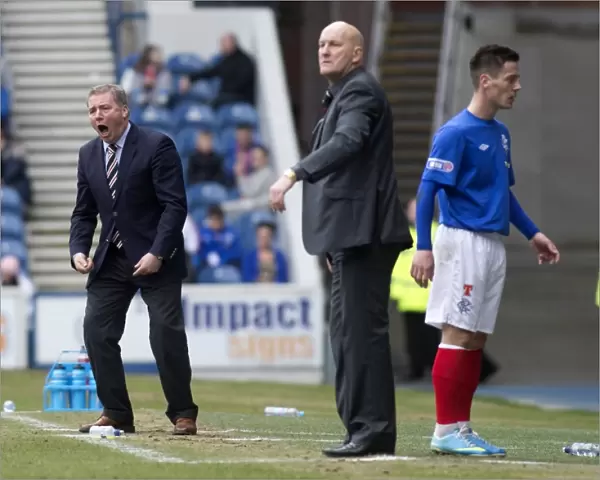 Rangers FC: Ally McCoist and Team's Determined Push for Victory in Scottish Third Division - Rangers 2-0 Clyde at Ibrox Stadium