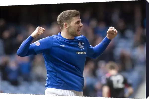 Rangers Kyle Hutton's Exultant Moment: 2-0 Goal Against Clyde at Ibrox Stadium