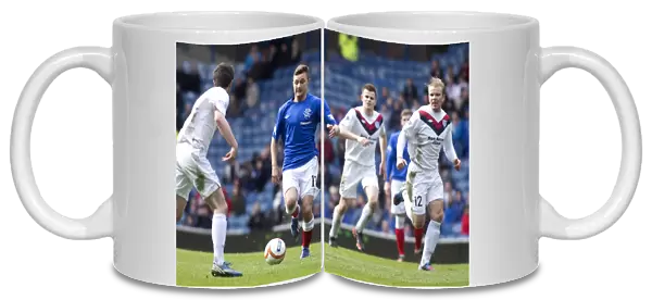 A Tight Battle: Peterhead's 1-2 Upset over Rangers in the Scottish Third Division at Ibrox Stadium - Dramatic Moment of Daniel Stoney