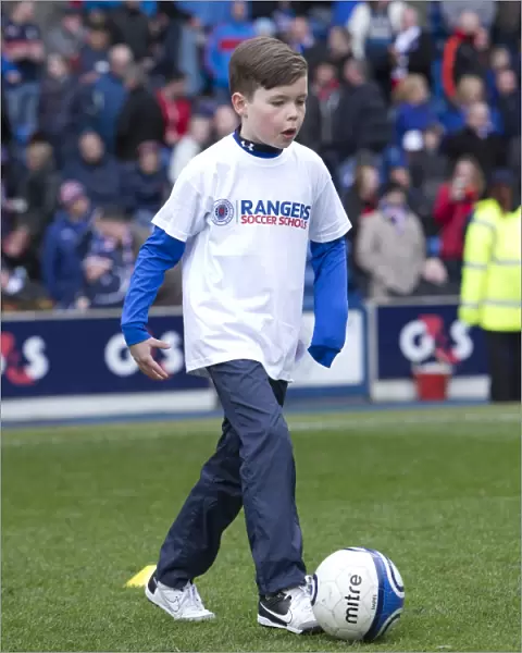 Rangers Soccer School Kids Delight Ibrox Fans with Half Time Entertainment: Rangers vs. Peterhead, Scottish Third Division