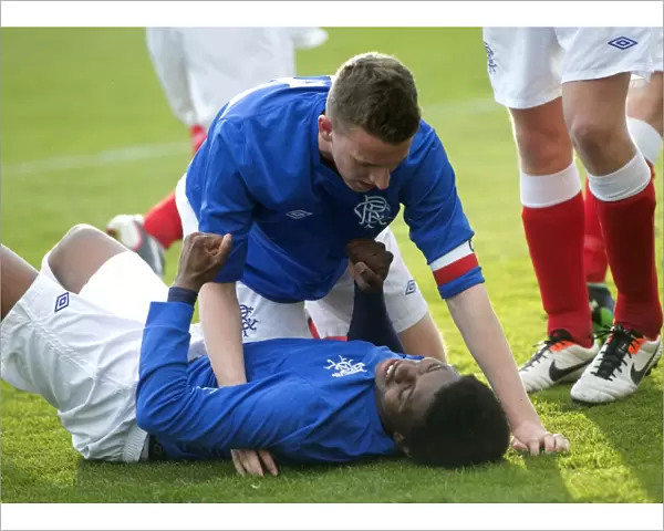 Rangers Juniors: Ogen and Walsh Celebrate Historic First Goal in Glasgow Cup Final Against Celtic (2013)