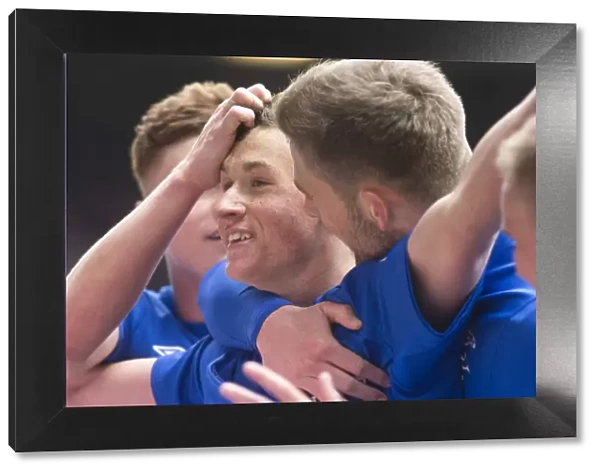 Rangers: Fraser Aird and Kyle Hutton's Jubilant Moment as They Celebrate Goal in 1-0 Victory over Berwick Rangers at Ibrox Stadium
