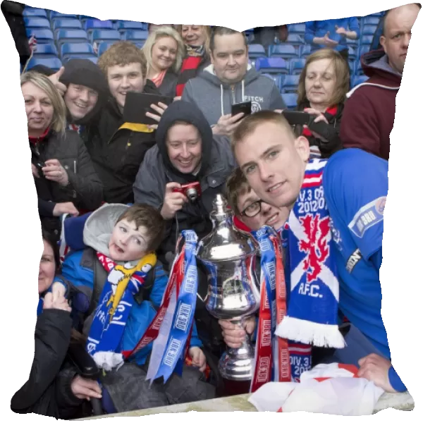 Rangers FC's Glory: Andy Mitchell Lifts the Irn-Bru Scottish Third Division Trophy at Ibrox Stadium (1-0 vs Berwick Rangers)