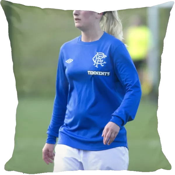 Intense Battle: Jill Paterson of Rangers vs Hibernian Ladies - Scottish Women's Premier League Soccer Match