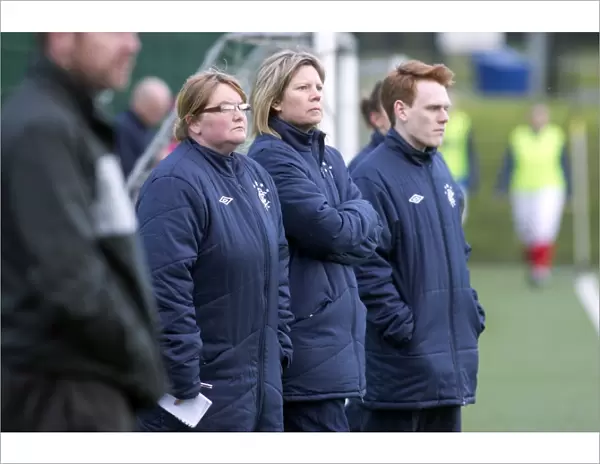 Focused Coaches Hind and Campbell: Rangers Ladies vs Hibernian Ladies in the Scottish Women's Premier League