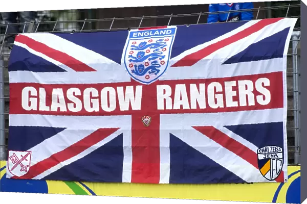 Rangers Pre-Season Victory: Triumph Over FC Gutersloh (1-0) - Fans Celebrate with Victory Banner