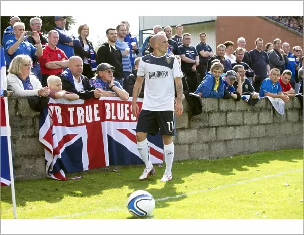 Rangers Nicky Law Gears Up for Corner Kick: 3-0 Lead Over Stranraer in Scottish League One at Stair Park