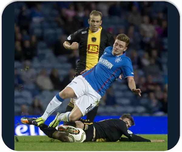 Rangers Take 2-0 Lead over Berwick Rangers in Ramsden Cup: Lewis Macleod Fouled by Steven Notman at Ibrox Stadium