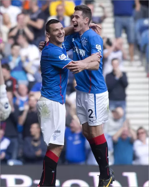 Rangers Double Delight: Lee McCulloch and Kyle McAusland Celebrate Five-Goal Blitz at Ibrox Stadium