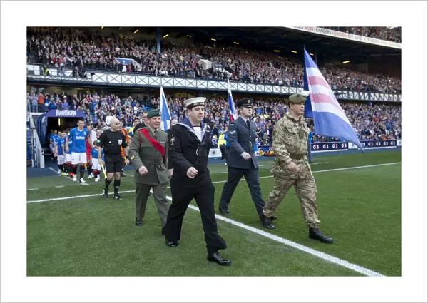 Honoring Heroes: Rangers 8-0 Victory over Stenhousemuir in SPFL League 1 - Ibrox Stadium: Armed Forces Salute