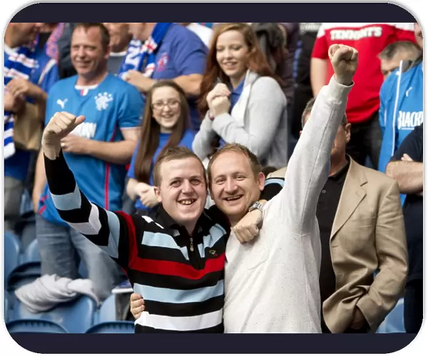 Rangers FC's Euphoric 8-0 Victory: A Sea of Jubilant Fans Celebrating at Ibrox