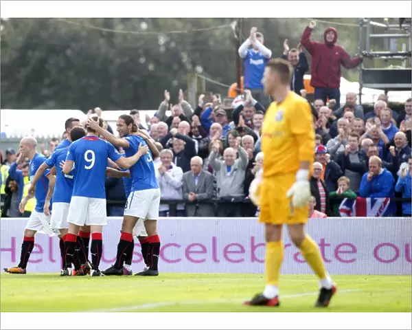 Rangers Bilel Mohsni Scores and Celebrates with Team Mates in SPFL League 1 Victory over Ayr United (2-0)