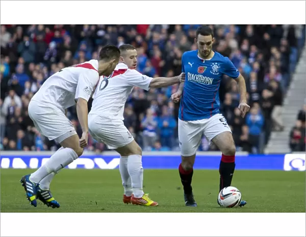 Rangers Lee Wallace Outmaneuvers Airdrieonians Defender at Ibrox Stadium, SPFL League 1