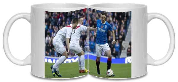 Rangers Lee Wallace Outmaneuvers Airdrieonians Defender at Ibrox Stadium, SPFL League 1