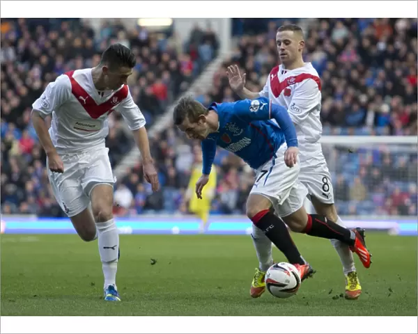 Rangers vs Airdrieonians: Templeton Fouled by Sinclair at Ibrox, SPFL League 1