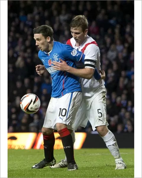 Rangers vs Airdrieonians: Nicky Clark Defends Against Darren McCormack at Ibrox Stadium - Scottish Cup Clash
