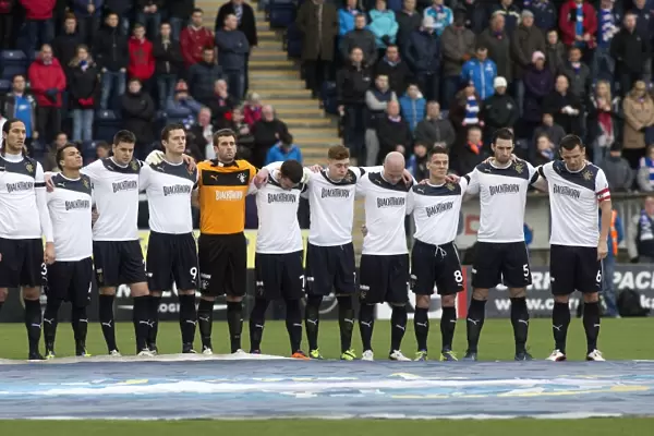 Rangers Players Pay Tribute: Silence for Helicopter Crash Victims during Scottish Cup Match vs Falkirk (2003 Champions)