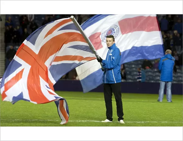 Rangers Football Club: Flag Bearer Triumphs with the Scottish Cup at Ibrox Stadium (2003)