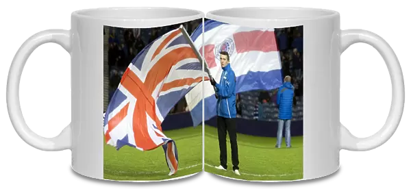 Rangers Football Club: Flag Bearer Triumphs with the Scottish Cup at Ibrox Stadium (2003)